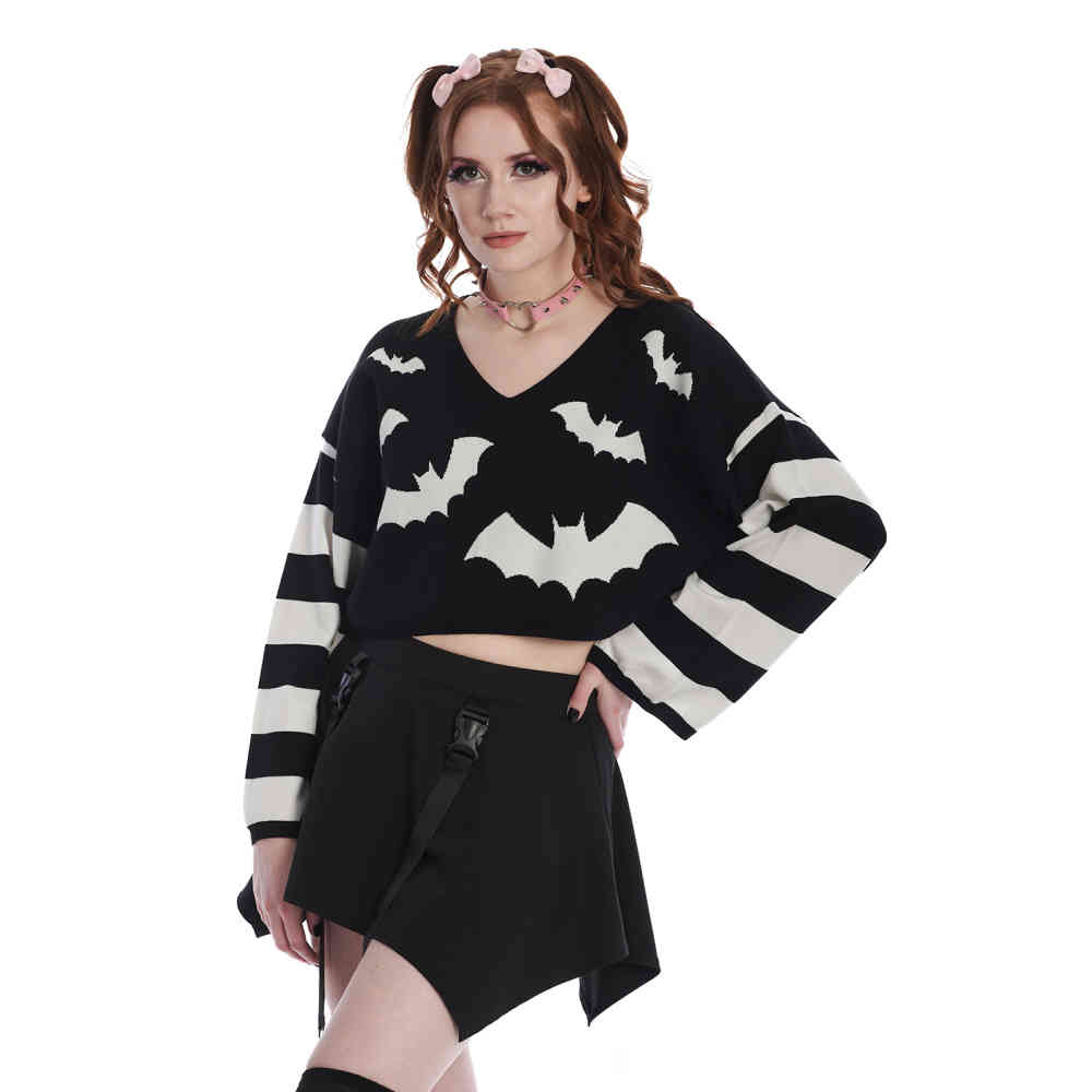 Banned - Annabelle Bat Pull en tricot - Blanc cassé